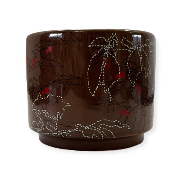 2009 Starbucks Brown Red Berries Holiday 10 Oz. Stackable Cups - Picture 6 of 8